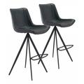 Kd Estanteria Faux Leather Triangle Base Bar Chairs, Black, 2PK KD3663870